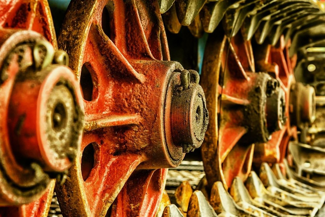 Detail of heavy machinery wheels